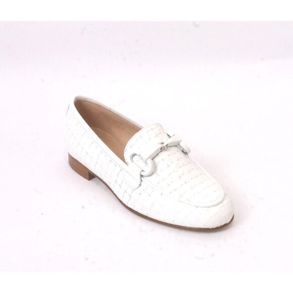 Luca Grossi 542 White Leather Classic Penny loafer Flat Shoe - Picture 1 of 8